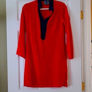 Sail to Sable red silk dress